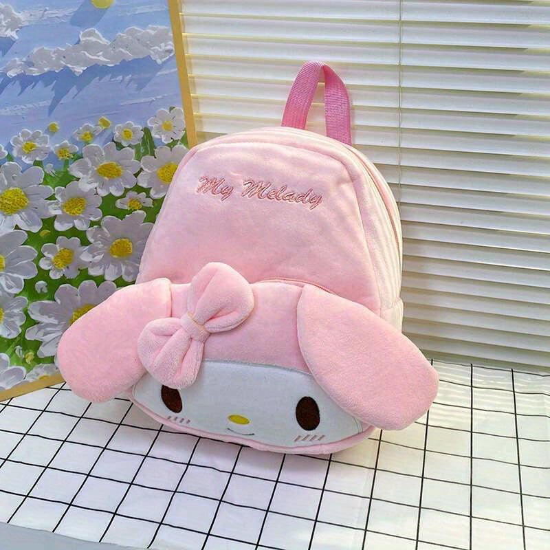 Kuromi Cinnamoroll & My Melody Plush Backpack Adorable, Large-Capacity, Kawaii Design - Soft Cartoon Characters