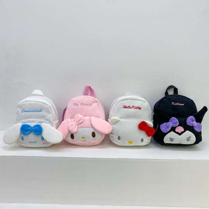 Kuromi Cinnamoroll & My Melody Plush Backpack Adorable, Large-Capacity, Kawaii Design - Soft Cartoon Characters