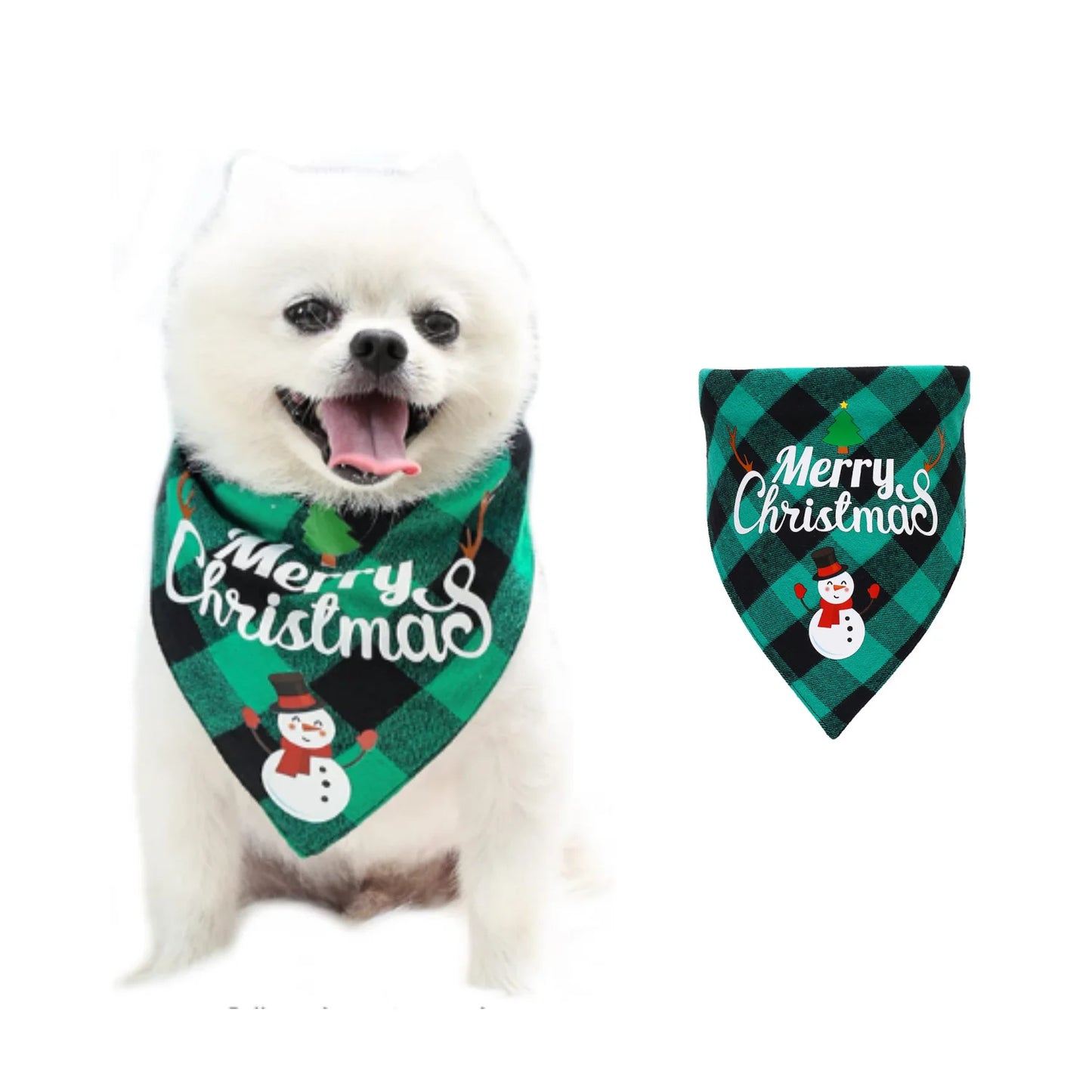 Dog triangle towel Christmas Bandanas Classic Xmas Thanksgiving Pet Scarf Bibs Kerchief Halloween Decoration Dog Accessoires