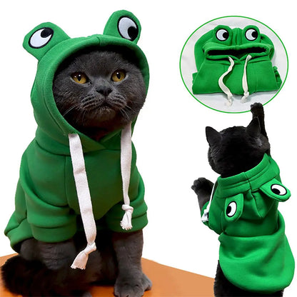 Cute Dog Hoodie Frog Shape Dog Coats Pet Halloween Cosplay Costume Dog Cat Coats with Hat Dogs Hooded Sweatshirt for Puppies Cat