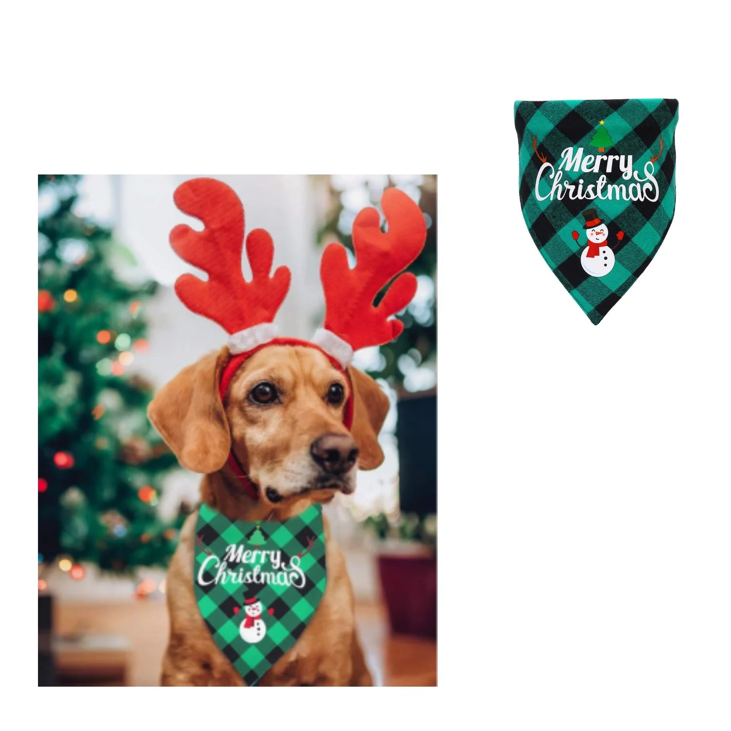 Dog triangle towel Christmas Bandanas Classic Xmas Thanksgiving Pet Scarf Bibs Kerchief Halloween Decoration Dog Accessoires