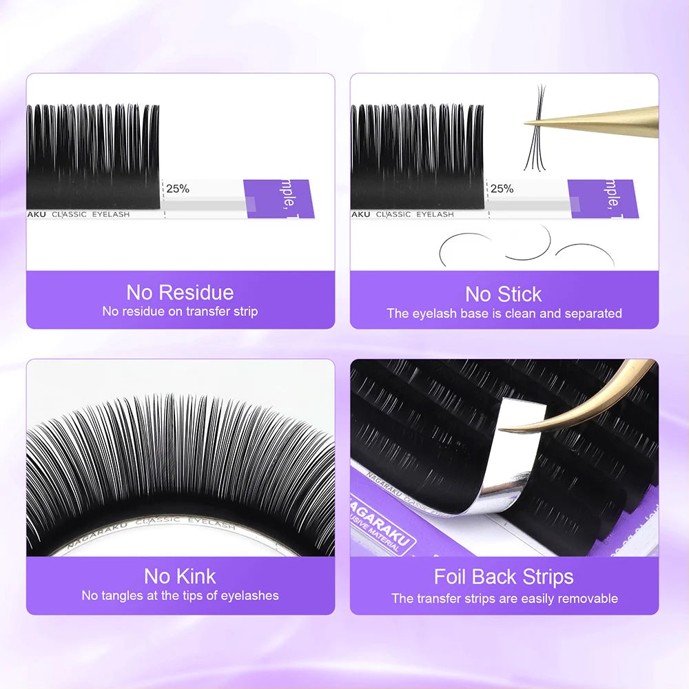 NAGARAKU Maquiagem Makeup Lashes 5 Cases lot 0.03mm Individual Eyelash High Quality Soft Natural Faux Cils