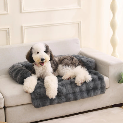 Fluffy Plush Pet Dog Bed Sofa for Large Dogs House Mat Kennel Winter Warm Cat Bed Pad Washable Dog Cushion Blanket Sofa Cover