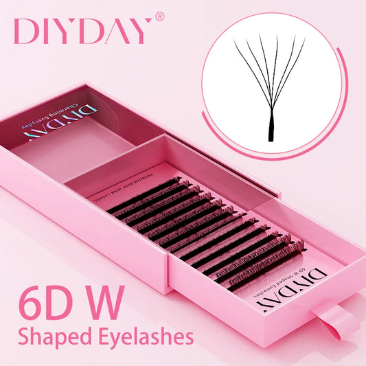 DIYDAY 6D W Shape Eyelash Extension Individual Natural False Eyelashes Eyelash Extension Supplies for Makeup