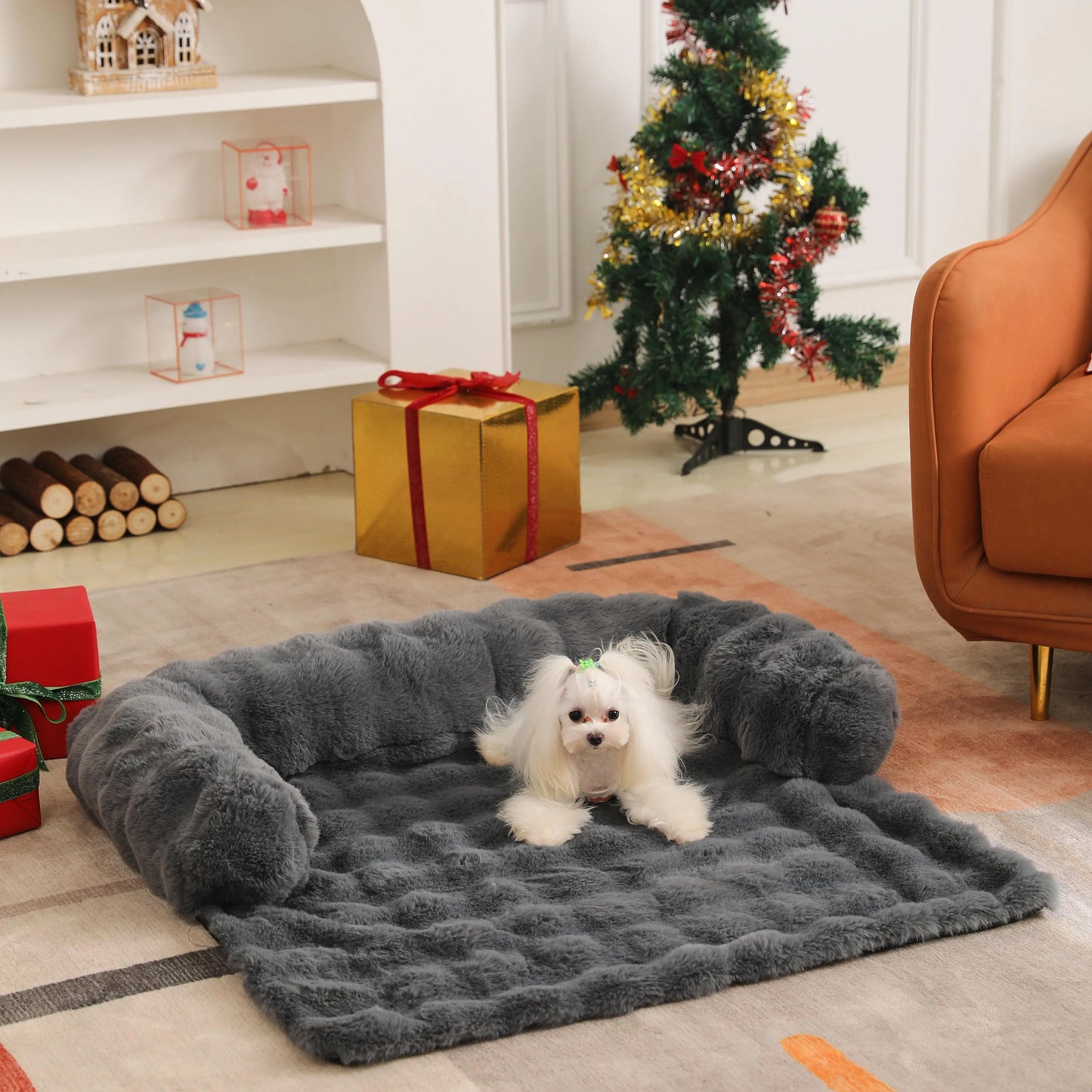 Fluffy Plush Pet Dog Bed Sofa for Large Dogs House Mat Kennel Winter Warm Cat Bed Pad Washable Dog Cushion Blanket Sofa Cover