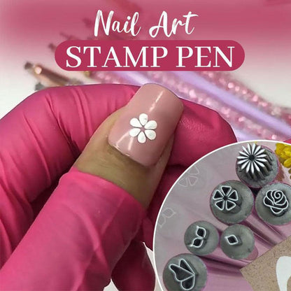 Nail Art Stamp Pen Set Nail Templates Art Pen Double-Sided Head Stamper Polishing Painting Drawing Manicure Tools Manicure Decor