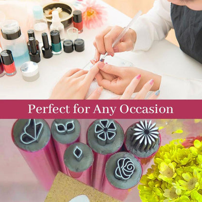 Nail Art Stamp Pen Set Nail Templates Art Pen Double-Sided Head Stamper Polishing Painting Drawing Manicure Tools Manicure Decor