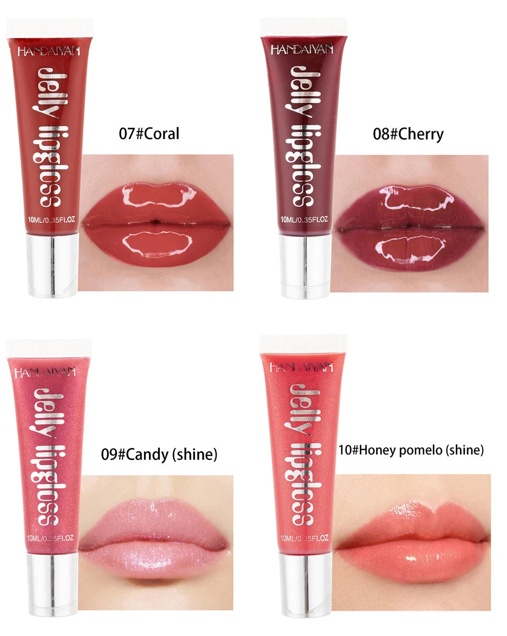 Moisturizing Gloss Plumping Lip Gloss Lip Plumper Makeup Glitter Nutritious Liquid Lipstick Cherry Jelly Oil Clear Lip Gloss