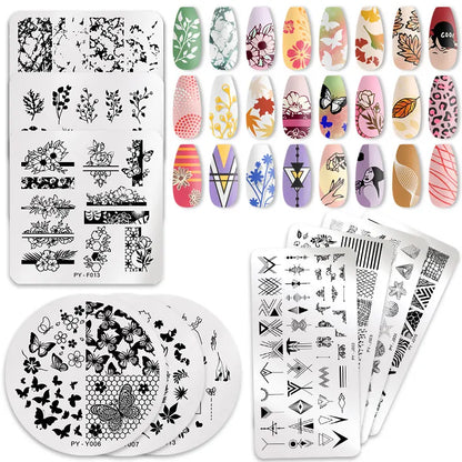 PICT YOU Nail Stamping Plates Lace Flower Leaf Butterfly Stamp Templates DIY Nail Designs DIY Nail Art Plate Printing Tools