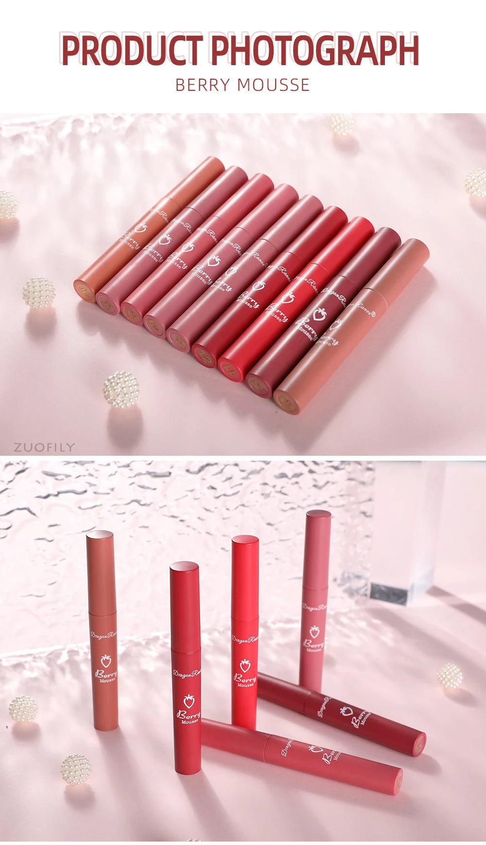 12colors Matte Lip Gloss Berry Mousse Velvet Lip Glaze Waterproof Lasting Not Easy To Fade Lipstick Sexy Lip Makeup Cosmetic New