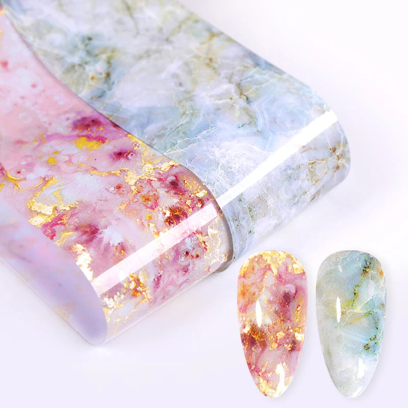 Nail Foils Marble Series Nail Transfer Foils Decorations DIY idea nail Art Transfer Sticker Decals Nail Accessories