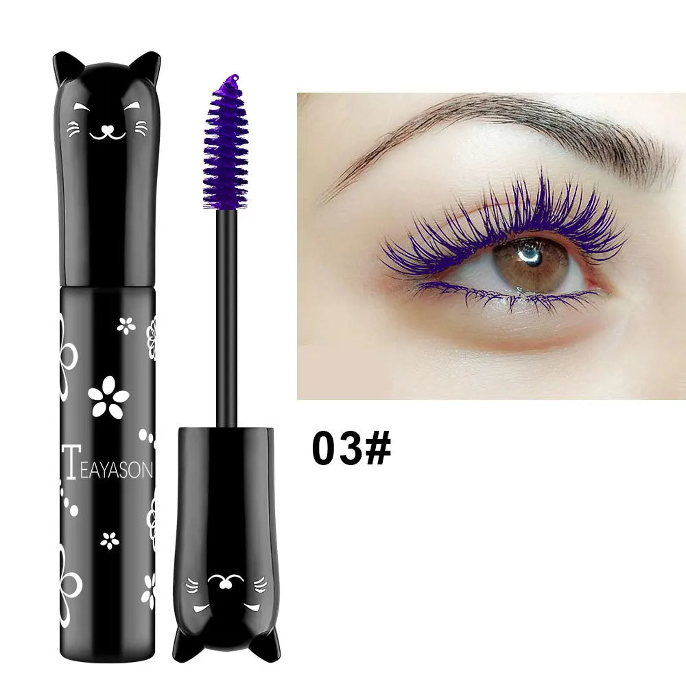 6 Color Mascara Waterproof Fast Dry Eyelashes Curls Extension Make-Up Eyelashes Blue Pink Purple Black White Coffee Ink Mascara