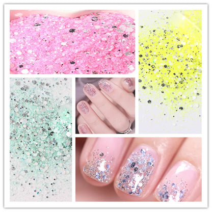 Nail Art Glitter Sequins 3D Mirror Hexagonal Sequin Flakes Nail Sequins Mix Nail Art Decorations Nail Supplies 10ml