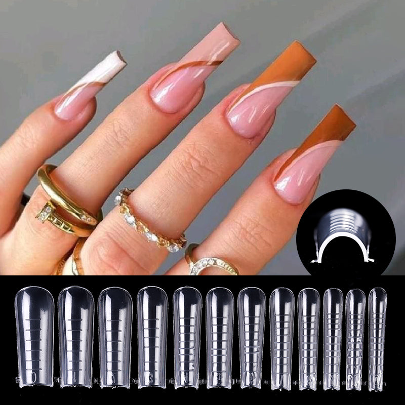 Extension False Nail Tips Acrylic Fake Finger UV Gel Polish Quick Building Mold Sculpted Full Cover Nail Tips Manicures Tool Set