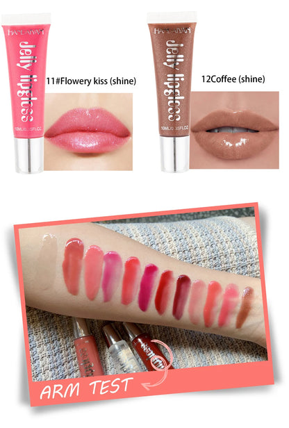 Moisturizing Gloss Plumping Lip Gloss Lip Plumper Makeup Glitter Nutritious Liquid Lipstick Cherry Jelly Oil Clear Lip Gloss