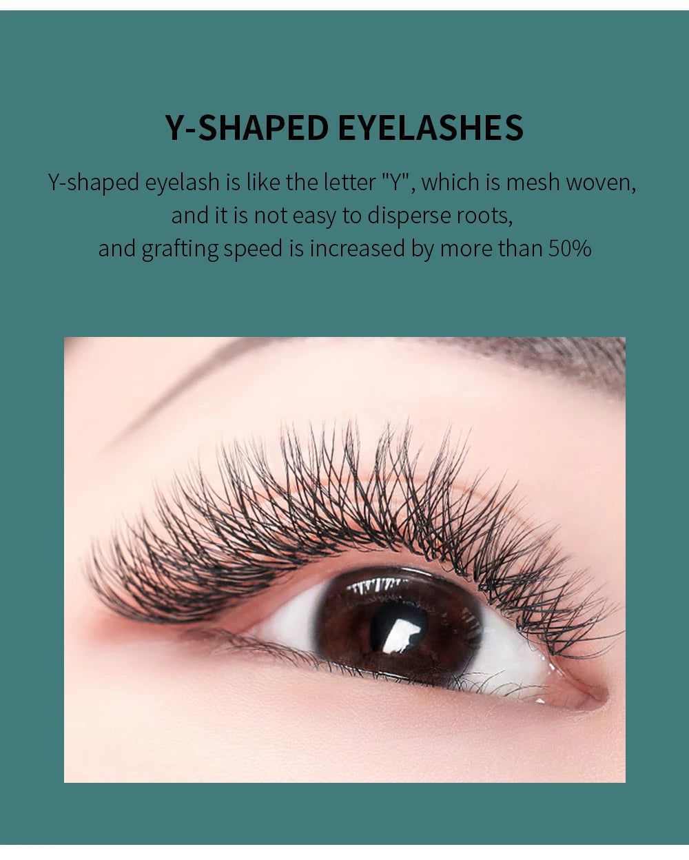 GLAMLASH YY Shape Eyelash Extensions Blue Purple Waved 2D Premade Volume Lashes Fluffy Natural