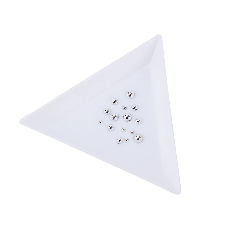 5Pcs Triangular Tray for Nail Rhinestone Diamond Stotrage, Organizer Box Plate for Nail Art Accessories