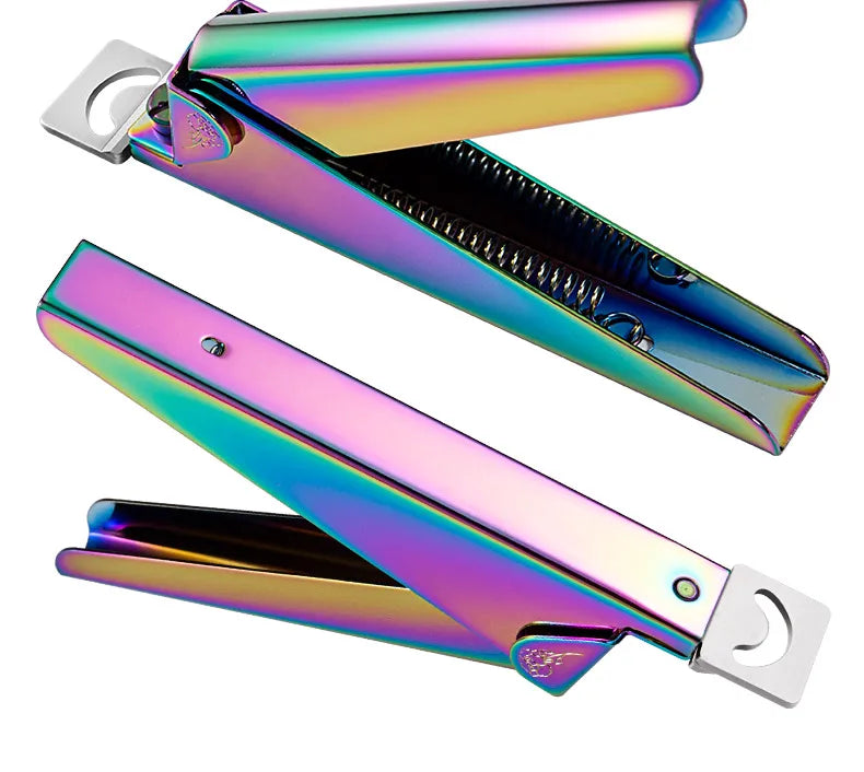 Stainless Steel UV Gel False Nail Tips Trimmer Clipper Edge Cutter Nail Art Manicure U Word Rainbow Gold Silver Tools