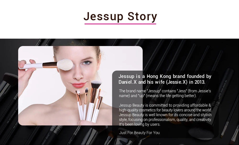 Jessup Professional Makeup Brushes Set 15pcs Make up Brush Natural-synthetic Foundation Powder Detail Eye Brush Pearl White T222