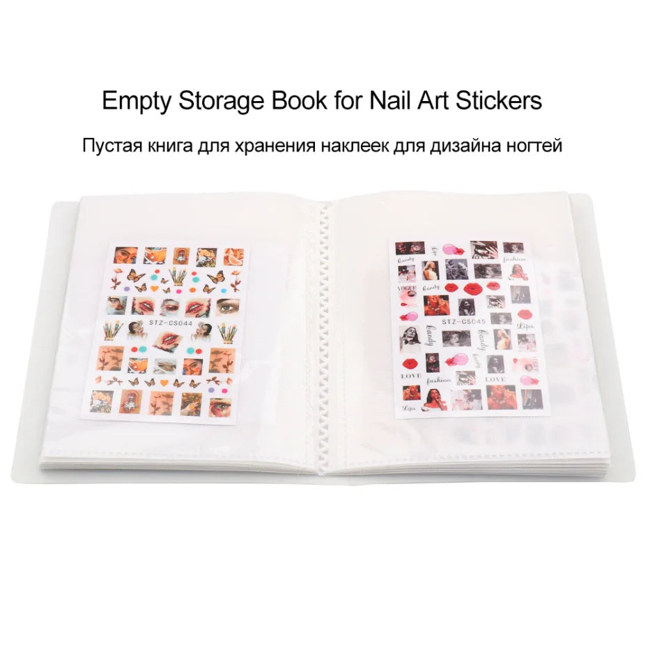 40 Slots Album for Sliders Nail Art Stickers Storage Book Photo Collecting Card Decals Holder Nails Accessories Tools LA1991