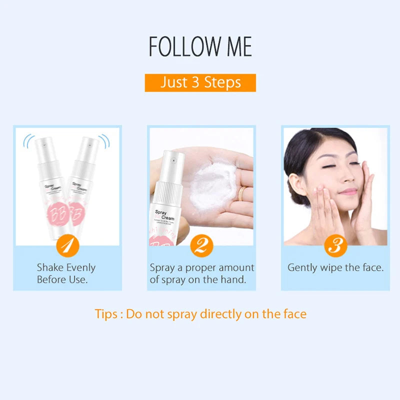 Spray BB Cream Concealer Brighten Whitening Moisturizing Base Face Foundation Makeup Beauty Skin Care 20ml Korean Cosmetic