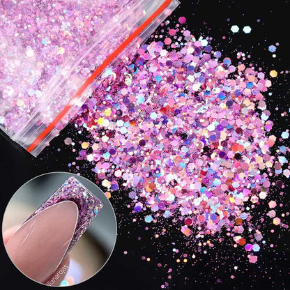 Irregular Glass Paper Nails Glitter Nail Flakes Slices Sparkly Sequins Paillette Tips 3D Nail Art Decoration DIY Manicure