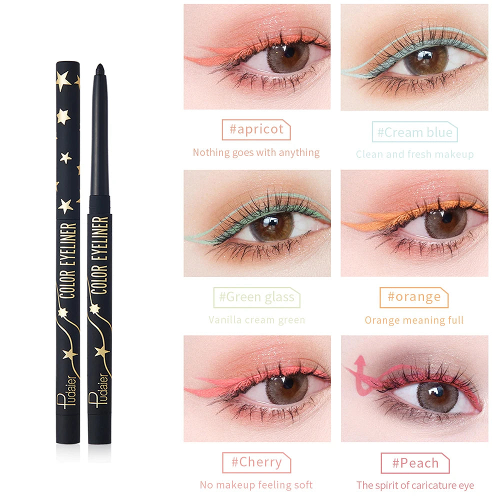 18 Color Eyeliner Waterproof Gel Eye Liner Pencil No Smudging Makeup Cosmetics For Charm Colored Eyes Cosmetics Pen Long Lasting