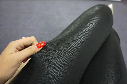 Snakeskin Leggings Women PU Leather Pants Pattern High Stretch Quality Skinny Black Matte Casual Punk Rock Leggings