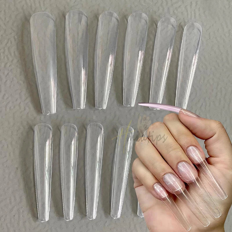 3XL Coffin Extra Long Full Cover False Nail Tips Artificial Acrylic False Nail Tips Clear Press On Manicure Tool