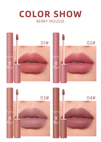 12colors Matte Lip Gloss Berry Mousse Velvet Lip Glaze Waterproof Lasting Not Easy To Fade Lipstick Sexy Lip Makeup Cosmetic New