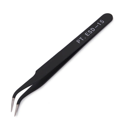 Antistatic Black Manicure Tool Acrylic Gel Nail Art Rhinestones Sequins Paillette Picking Nipper Tweezers HOT