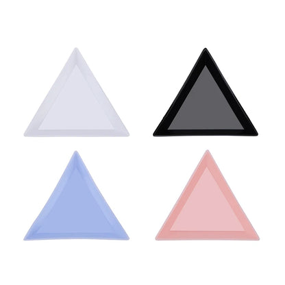 5Pcs Triangular Tray for Nail Rhinestone Diamond Stotrage, Organizer Box Plate for Nail Art Accessories