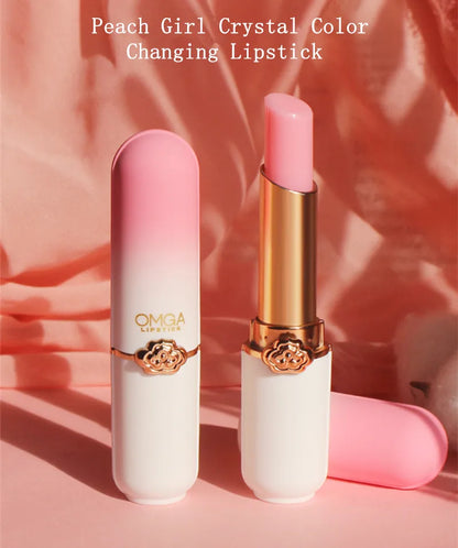 Peach Color Lip Balm Crystal Temperature Change Lipstick Girl Moisturizing LongLasting Lip Gloss Makeup Lip Care Repair Cosmetic