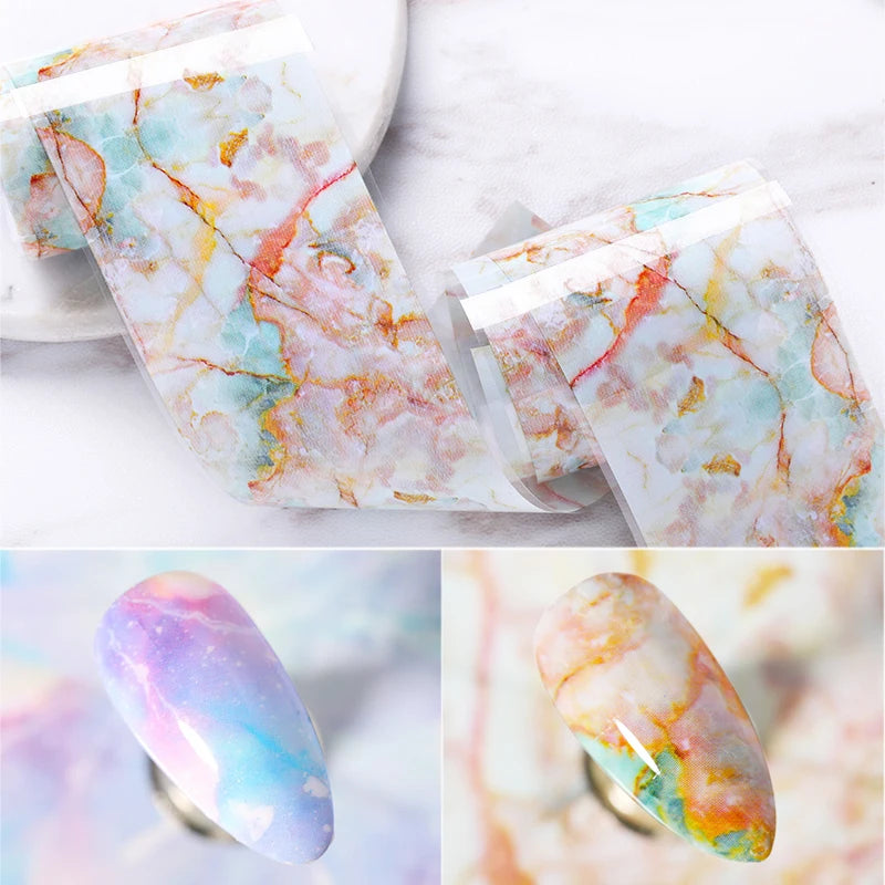 Nail Foils Marble Series Nail Transfer Foils Decorations DIY idea nail Art Transfer Sticker Decals Nail Accessories