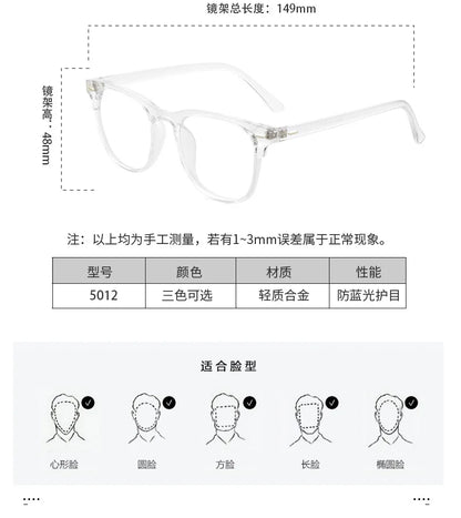 Transparent Computer Glasses Frame Women Men Anti Blue Light Round Eyewear Blocking Glasses Optical Spectacle Eyeglass