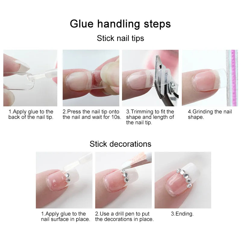 Fast Drying Nail Glue for False Nails 3D Rhinestone Decoration Professional Glue for Extension Manicure Adhesive Tools