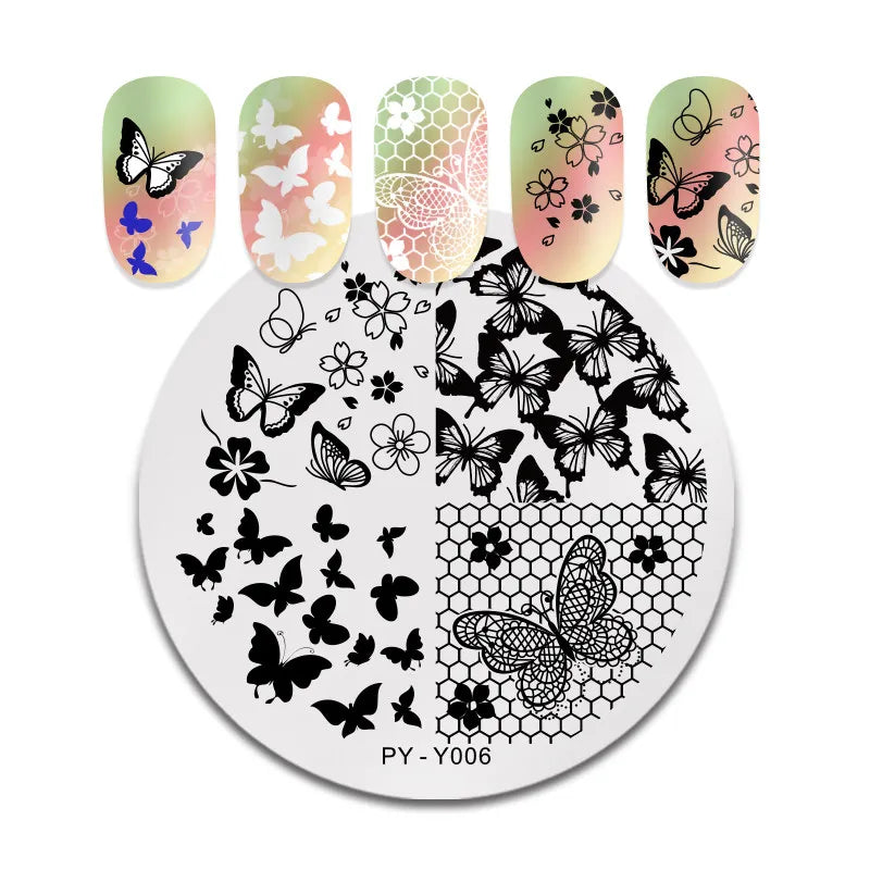 PICT YOU Nail Stamping Plates Lace Flower Leaf Butterfly Stamp Templates DIY Nail Designs DIY Nail Art Plate Printing Tools