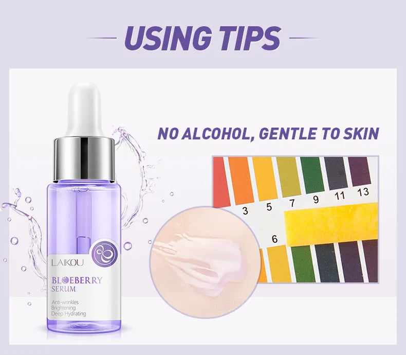 Blueberry Brighting Skin Face Essence Serum Anti Wrinkle Face Serum Shrink Pores Anti-Aging Moisturizing Dry Skin Care 17ml