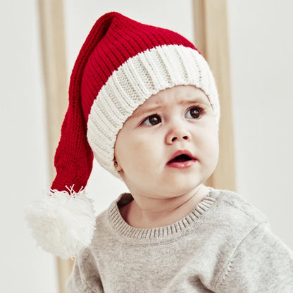 2024 Knitted Christmas Hat Cute Pompom Adult Child Soft Beanie Santa Cap New Year Party Kids Gift Navidad Natal Noel Decoration