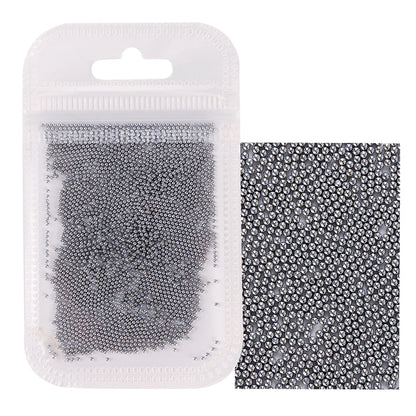 1 Pack 0.6-2.0mm Nail Art Caviar Bead 10g Rhinestone for  Micro Steel Ball 3D  Decorations UV Gel Acrylic Tips