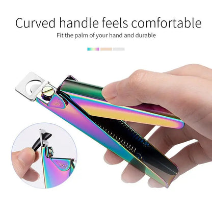 Stainless Steel UV Gel False Nail Tips Trimmer Clipper Edge Cutter Nail Art Manicure U Word Rainbow Gold Silver Tools