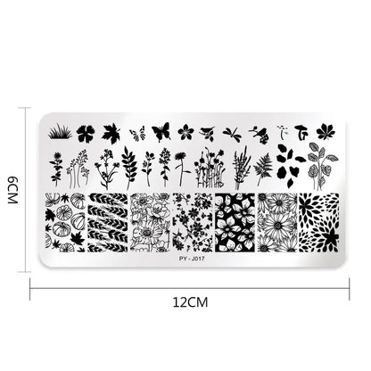 PICT YOU Flower Nail Stamping Plates Line Pictures Nail Art Plate Stamp Template Marble Leaves Image Printing Plates Nail Tools