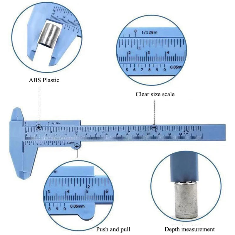 Portable 150MM Plastic Eyebrow Measuring Vernier Caliper Tattoo  Caliper Ruler Plastic Permanent Makeup Measurement Tools