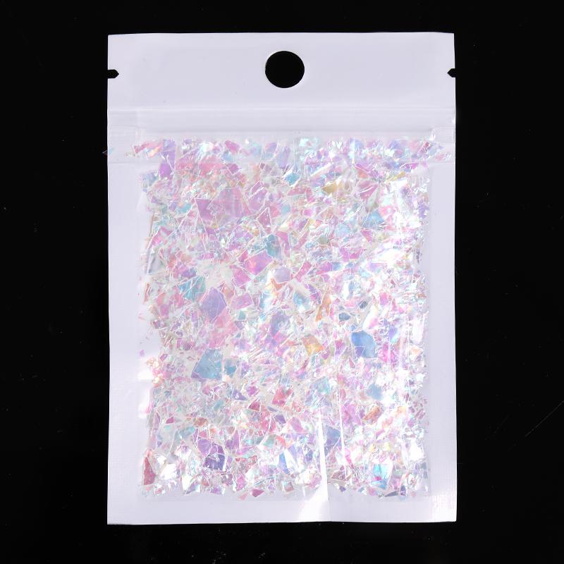 Irregular Glass Paper Nails Glitter Nail Flakes Slices Sparkly Sequins Paillette Tips 3D Nail Art Decoration DIY Manicure