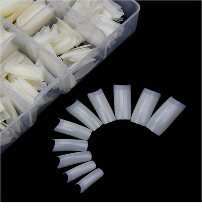 Nail Capsules 500pcs/Box Artificial Nail Tips Full Cover Nails Tips Acrylic Transparent Nail Capsules French Manicure False Nail