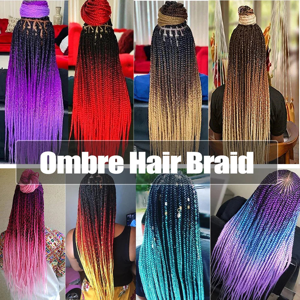 24 Inches Jumbo Braiding Hair Synthetic Hair Extensions Afro Ombre Crochet Braid Hair Wholesale For Women Alororo