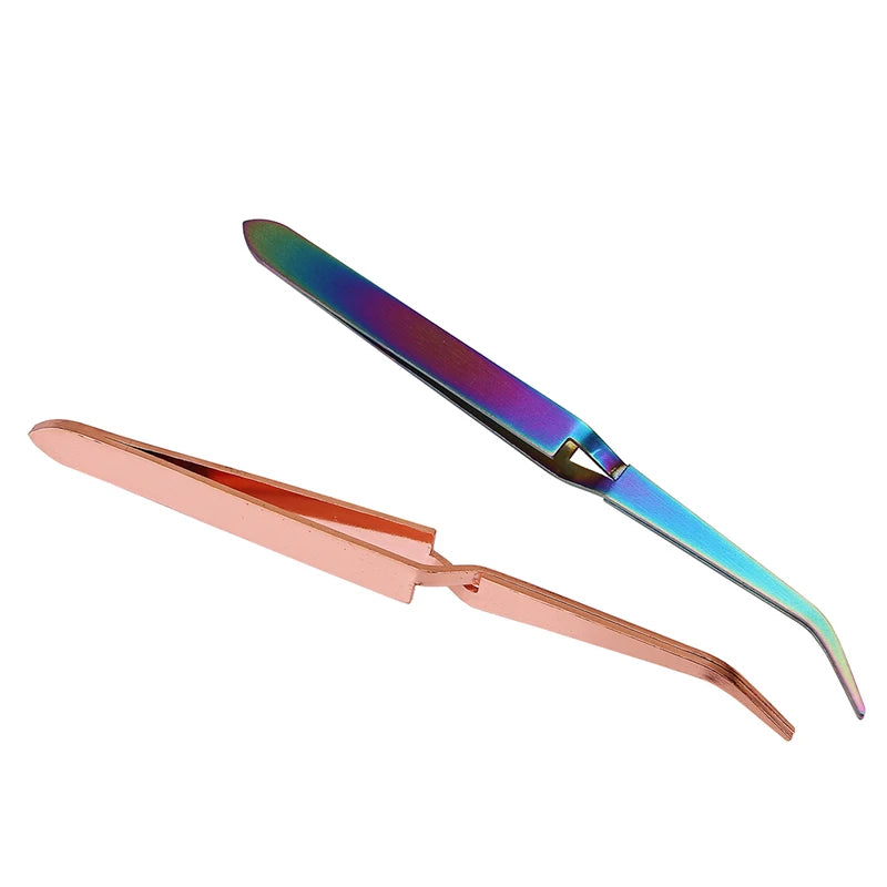 Rose Gold Nail Art Tool, Acrylic Gel Picking Tool, Anti-static Tweezers, Sculpting and Shaping, DIY Clip Manicure Tool