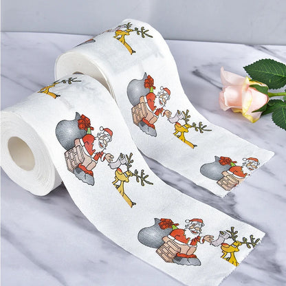 Santa Claus Bath Toilet Roll Paper, Christmas Supplies, Xmas Decor, Multicolor Tissue, New Year