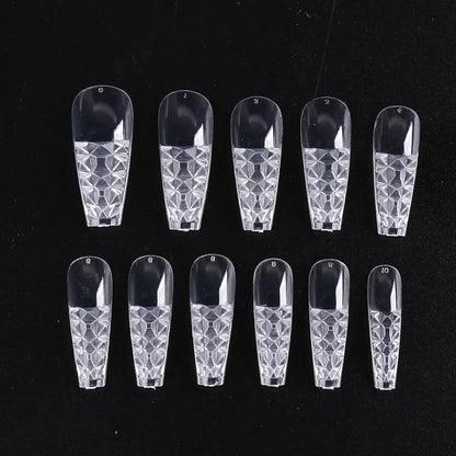 500pcClear Glaze Fake Nail Tips Square Stiletto Coffin Press on Nail Full Cover False Art Nail Capsules for Extension Set LA1989