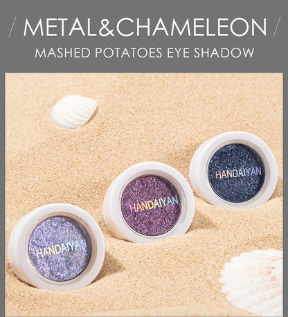 Mashed Potatoes Eye Shadow Metal Chameleon Makeup Palette Shimmer Pigment Single Color Eye Shadow Shine Diamond Shadow